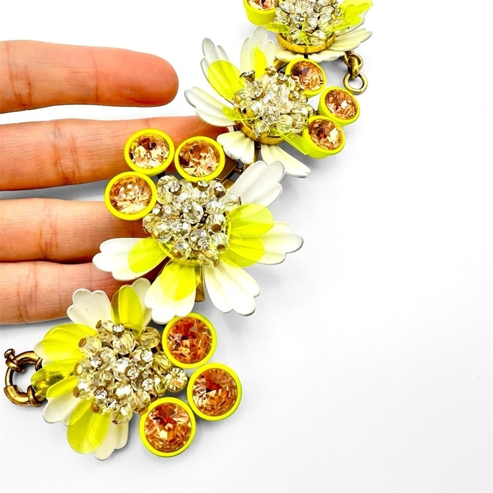 J. Crew RARE Brulee NWT White Yellow Floral Enamel Bracelet